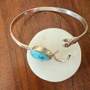 Turquoise Teardrop Silver Bracelet